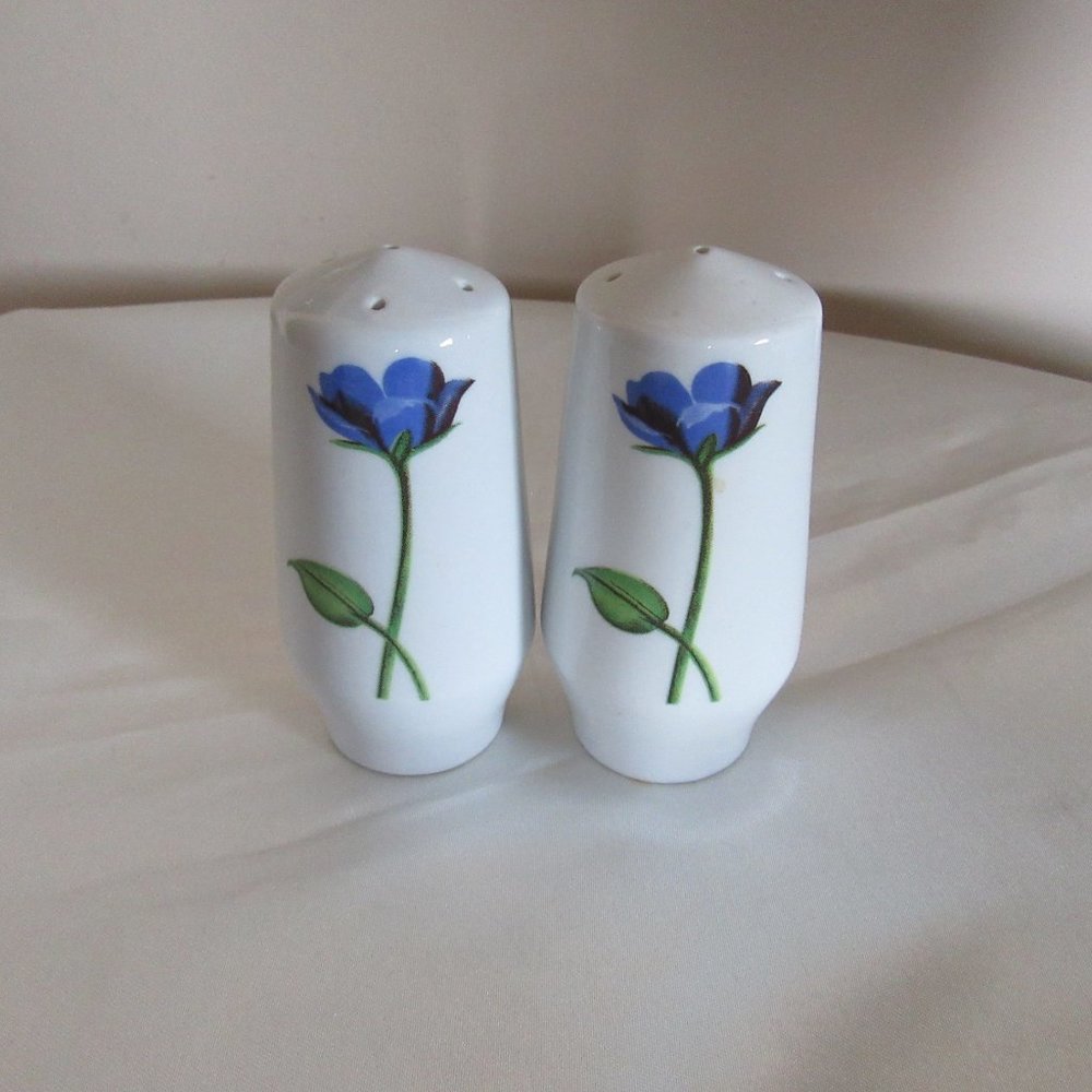 White with flower salt and pepper shakers 2 for $15.00